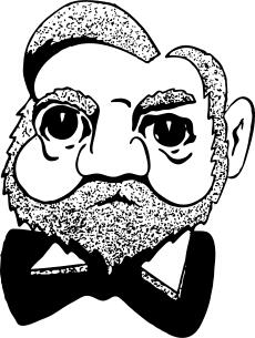Caricature bearded man vector clip art