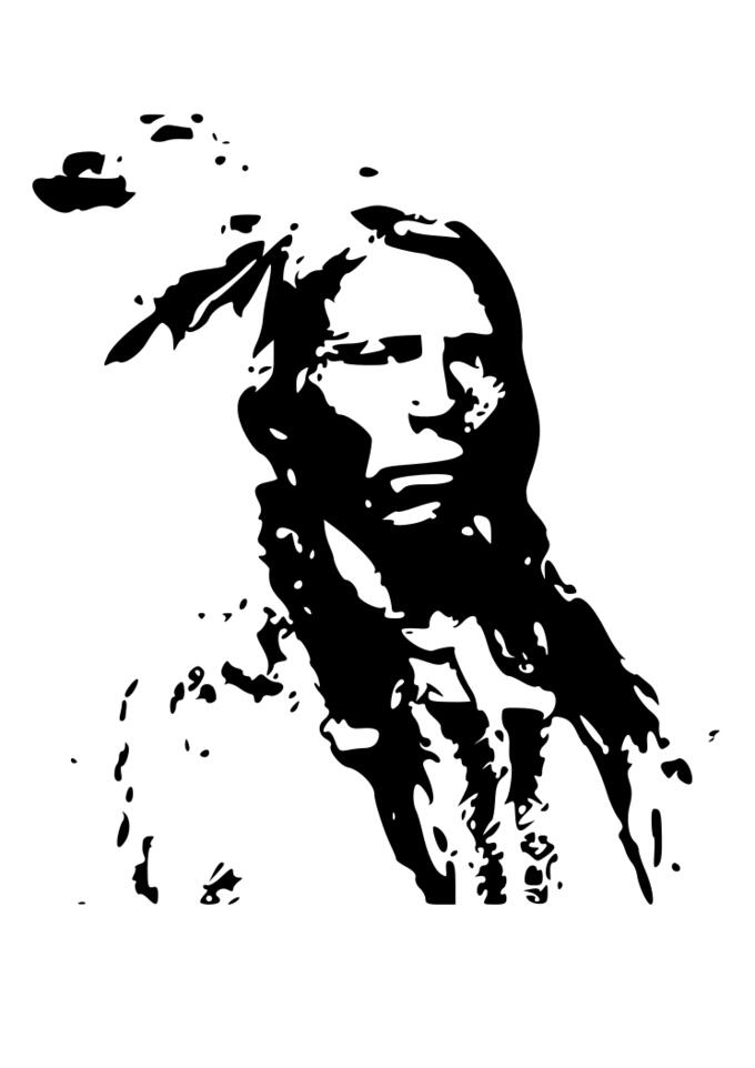 Abstract Indian man vector drawing