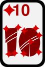 Ten of Diamonds funky playing card vector clip art