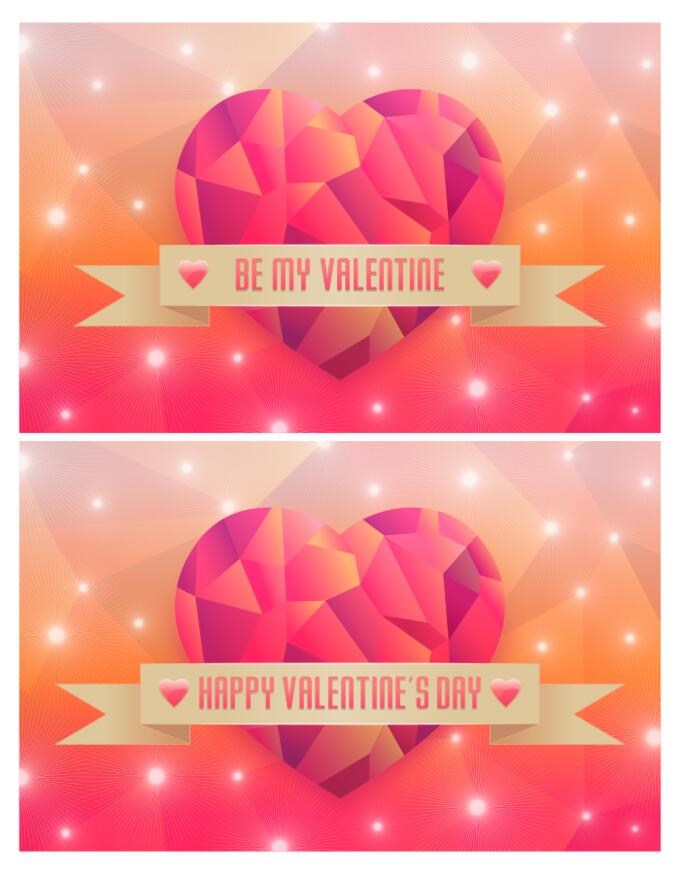 Vector image of color hearts Happy Valentine's Cards