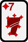 Seven of Diamonds funky playing card vector clip art