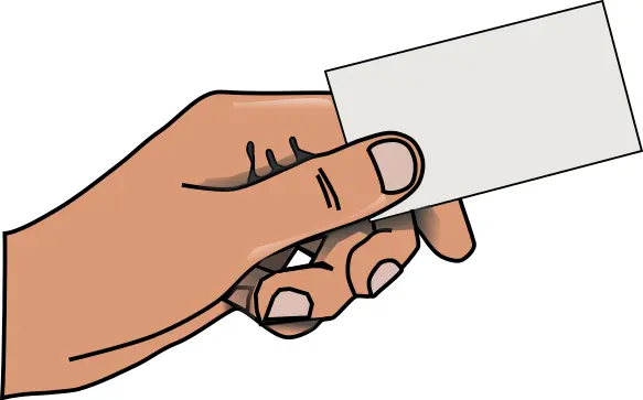 Vector illustration of hand with card