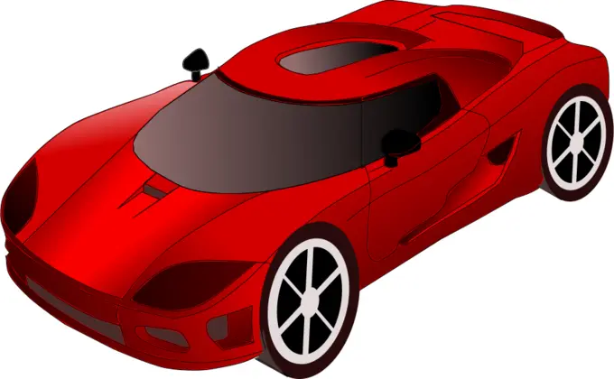 Red sports racing car vector clip art