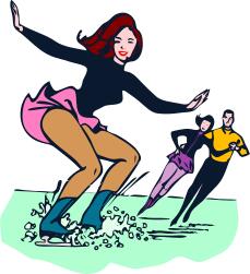 Vector image of ice-skating competition