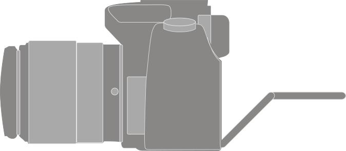 Vector clip art of photo camera with a foldable display