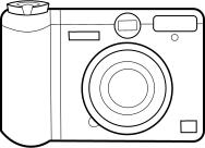 digital camera line art vector graphics