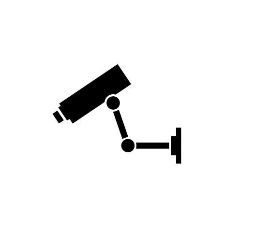 CCTV camera black and white sign vector illustration