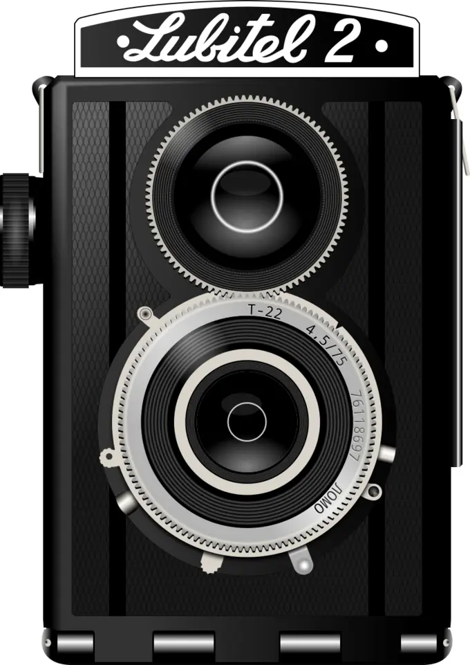 Twin lens reflex camera vector graphics