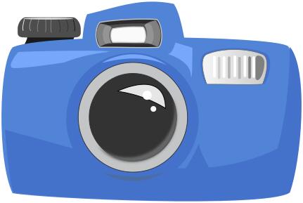 Vector drawing of cartoon blue underwater camera