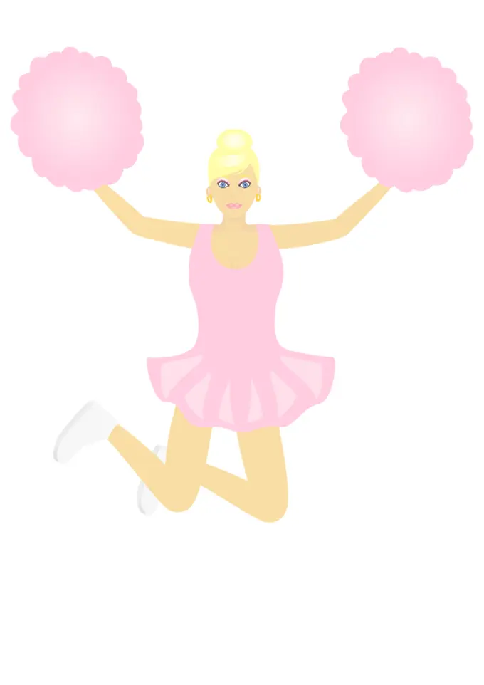 Vector illustration of dancing cheerleader girl