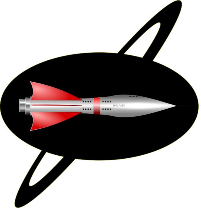 50s style color rocket ship vector image