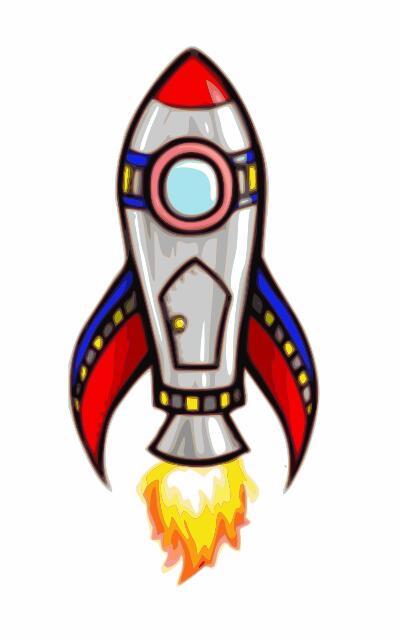 Shiny comic rocket vector image