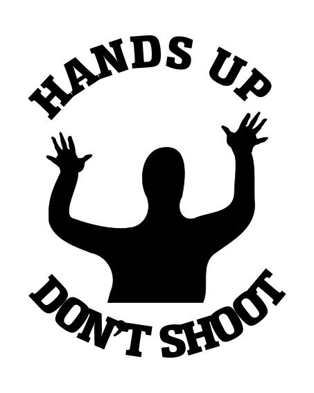 Hands up, don't shoot sign vector illustration