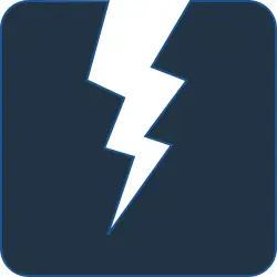 Vector image of lightning bolt on dark background