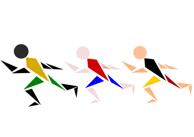 Men running logo vector clip art