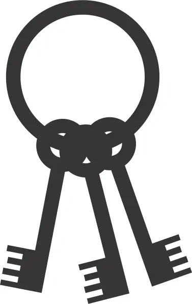 Keys on a ring silhouette vector image
