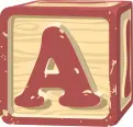 Letter A in a pink colored square vector image