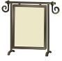 Self-standing mirror with brown frame vector clip art
