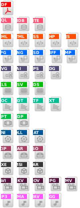 File extension rectangular color vector icons