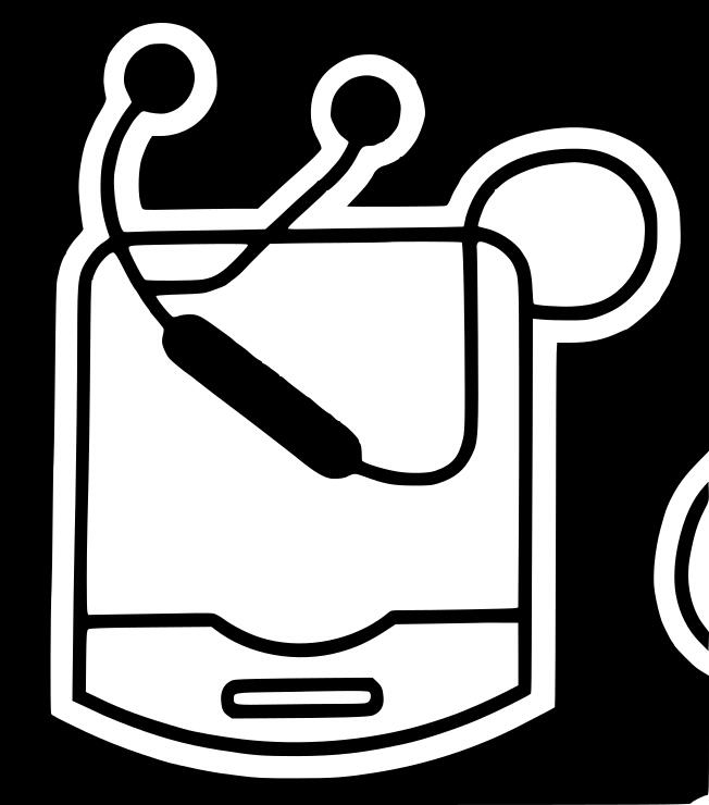 CD player with earphones icon vector clip art