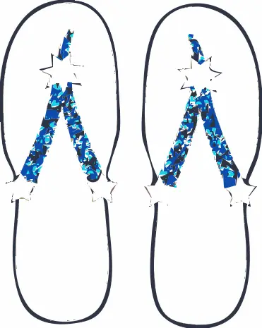 Vector image of sandals trimmed with star and glitter