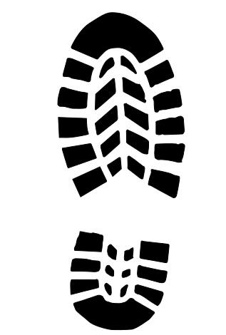 Male shoe footprint vector illustration
