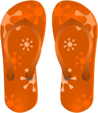 Orange flipflops vector illustration