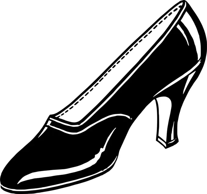 Black ladies high heel shoe vector clip art