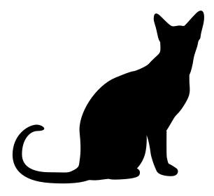 Sitting cat silhouette vector clip art