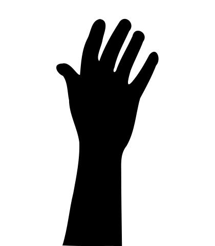 Vector graphics of person's arm raised up