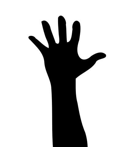 Vector drawing of stretched out arm