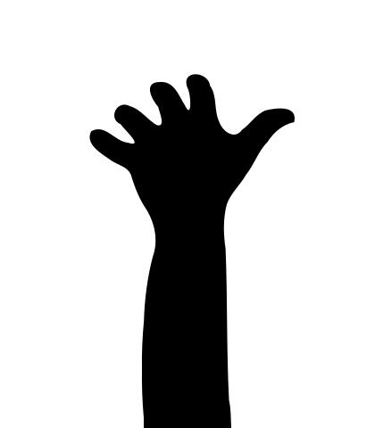 Vector illustration of cheering hand silhouette