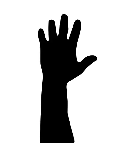 Vector image of mans's hand raised up