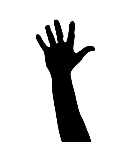 Vector image of hand up silhouette