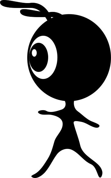 Alien silhouette vector image