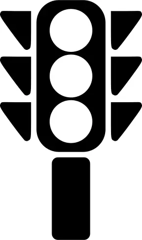 Traffic semaphore silhouette vector image