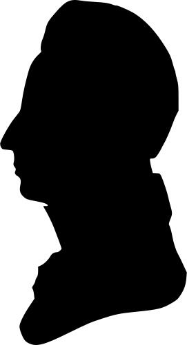 Sculpture silhouette vector drawing of human head