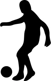 Soccer player silhouette vector illustration