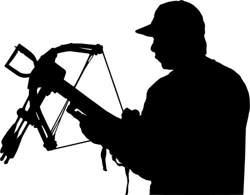 Modern crossbow hunter silhouette vector image