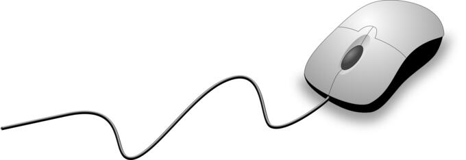 Photorealistic clip art of a wired mouse