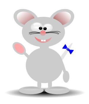 Vector graphics of happy cartoon mouse standing