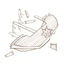 Vector illustration of role play game map icon for a shipwreck