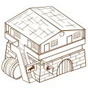 Vector clip art of role play game map icon for an inn