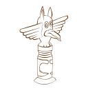 Vector illustration of role play game map icon for a totem
