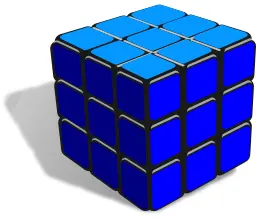 Rubik's cube blue vector drawing