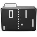Vector clip art of black and grey folder icon