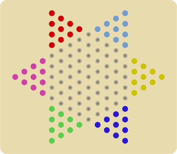 Chinese checkers game board with marbles vector clip art