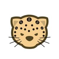 Japanese Dou Shou Qi leopard vector clip art