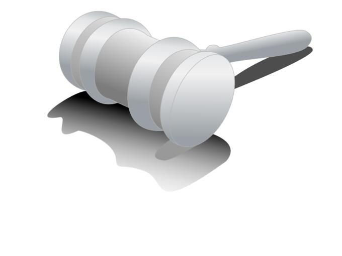 Judge hammer with shadow vector drawing