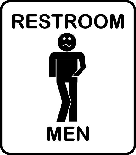 Humorous men's toilet symbol vector illustration